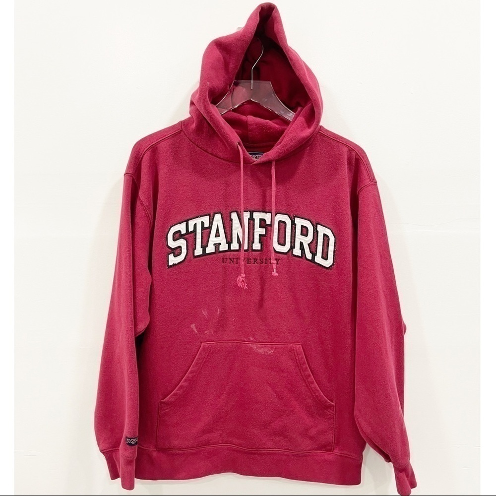 Vintage Jansport Stanford University Collegiate Hoodie Sweatshirt Red M Cotton